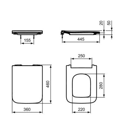 Capac Wc Ideal Standard Blend Cube, Subtire, Soft-Close