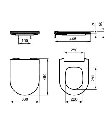 Capac Wc Ideal Standard Blend Curve, Subtire, Soft-Close