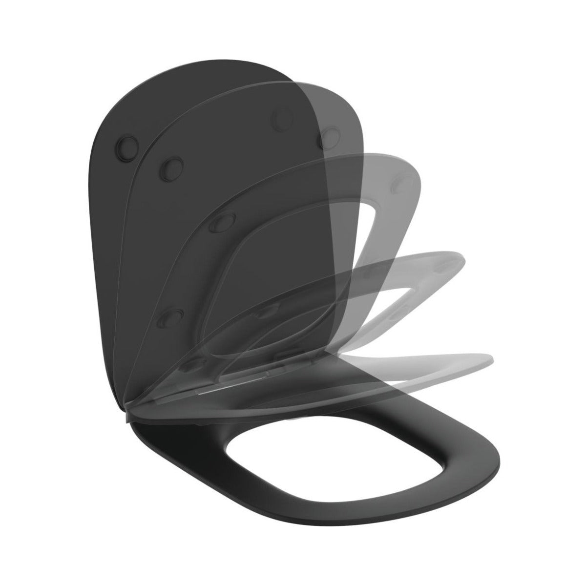 Capac Wc Ideal Standard Tesi Subtire Soft-Close Silk Black Negru