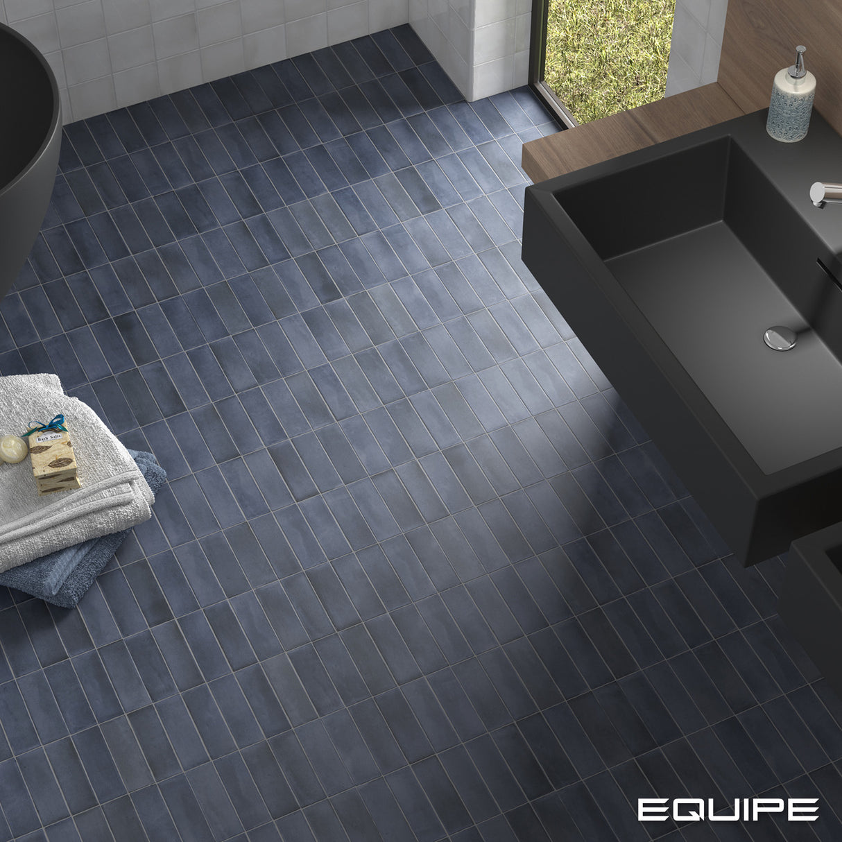 Faianta Equipe Coco Blue Grass, Mat, Aspect Uni, 5x15cm