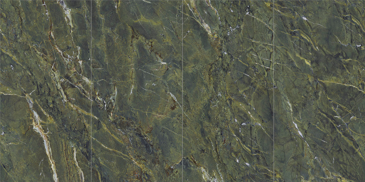 Gresie Fiandre, Marmi Maximum Verde Fantastico, Aspect Mamura, Lucios, 75x150