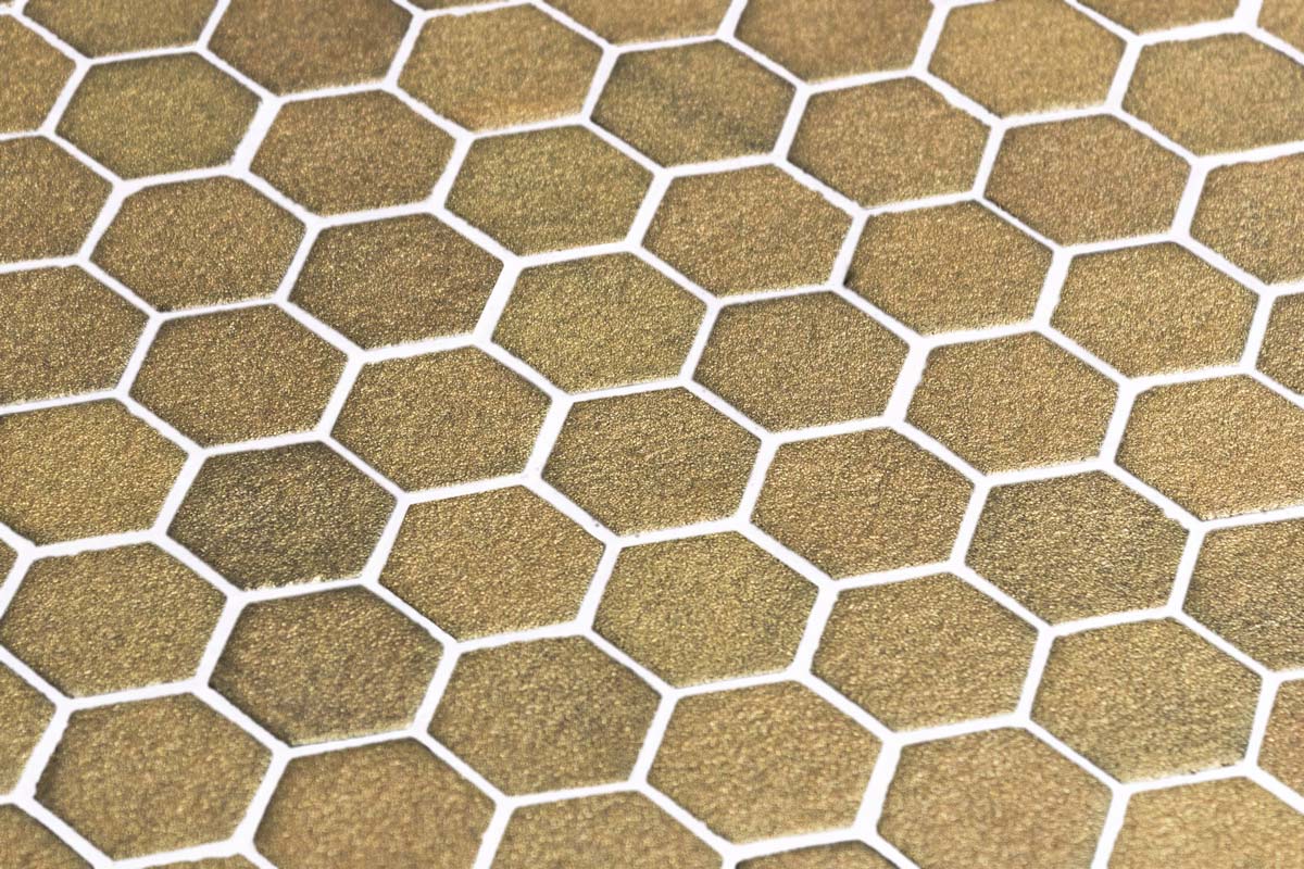 Mozaic Onix, Hex Stoneglass Gold, Mat, Sticla, Aspect Uni, 29x29cm