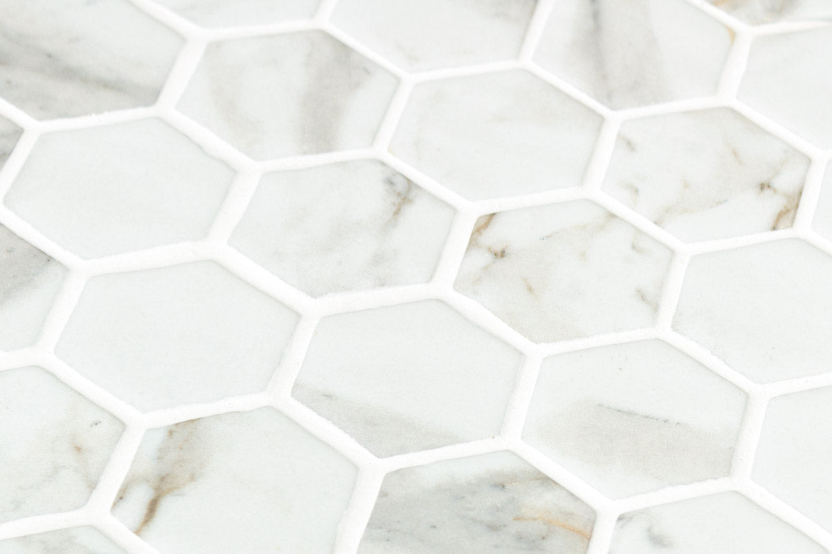 Mozaic Onix, Hex XL Athena Matte, Mat, Sticla, Aspect Marmura, 29x29cm