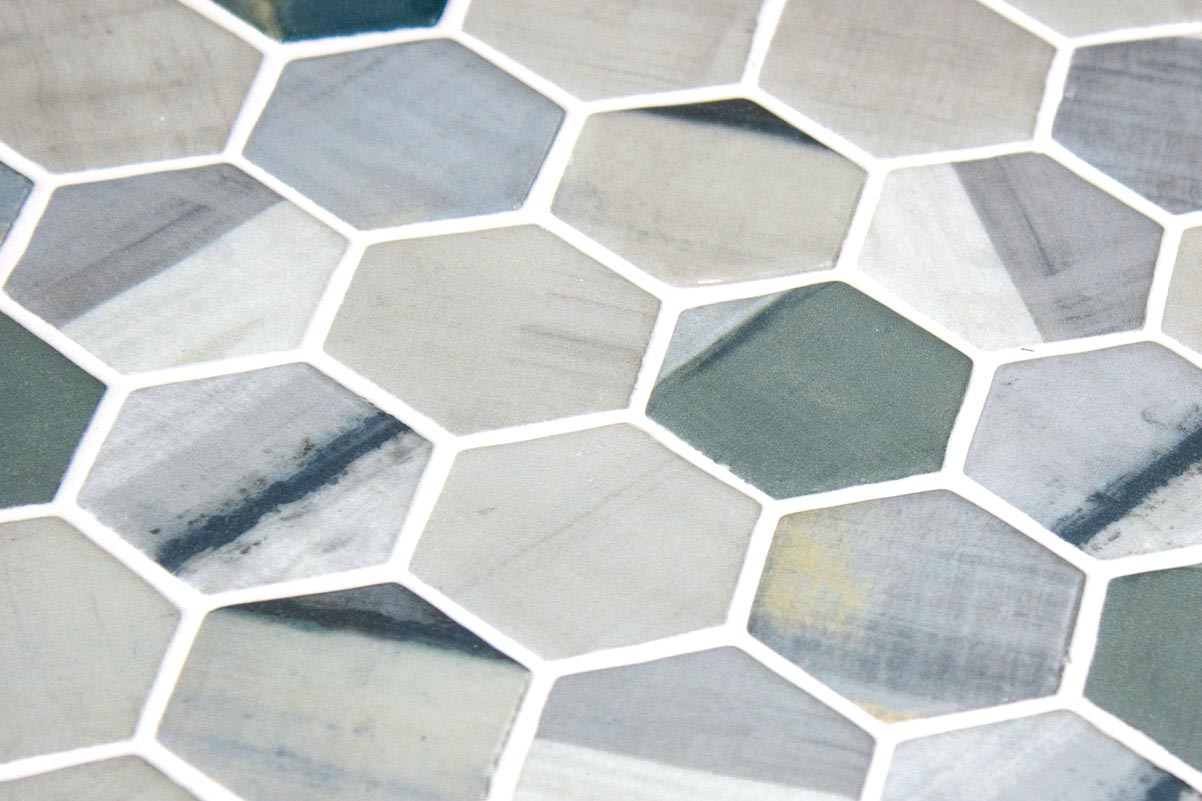 Mozaic Onix, Hex XL Canvas Nora, Mat, Sticla, Aspect Marmura, 29x29cm