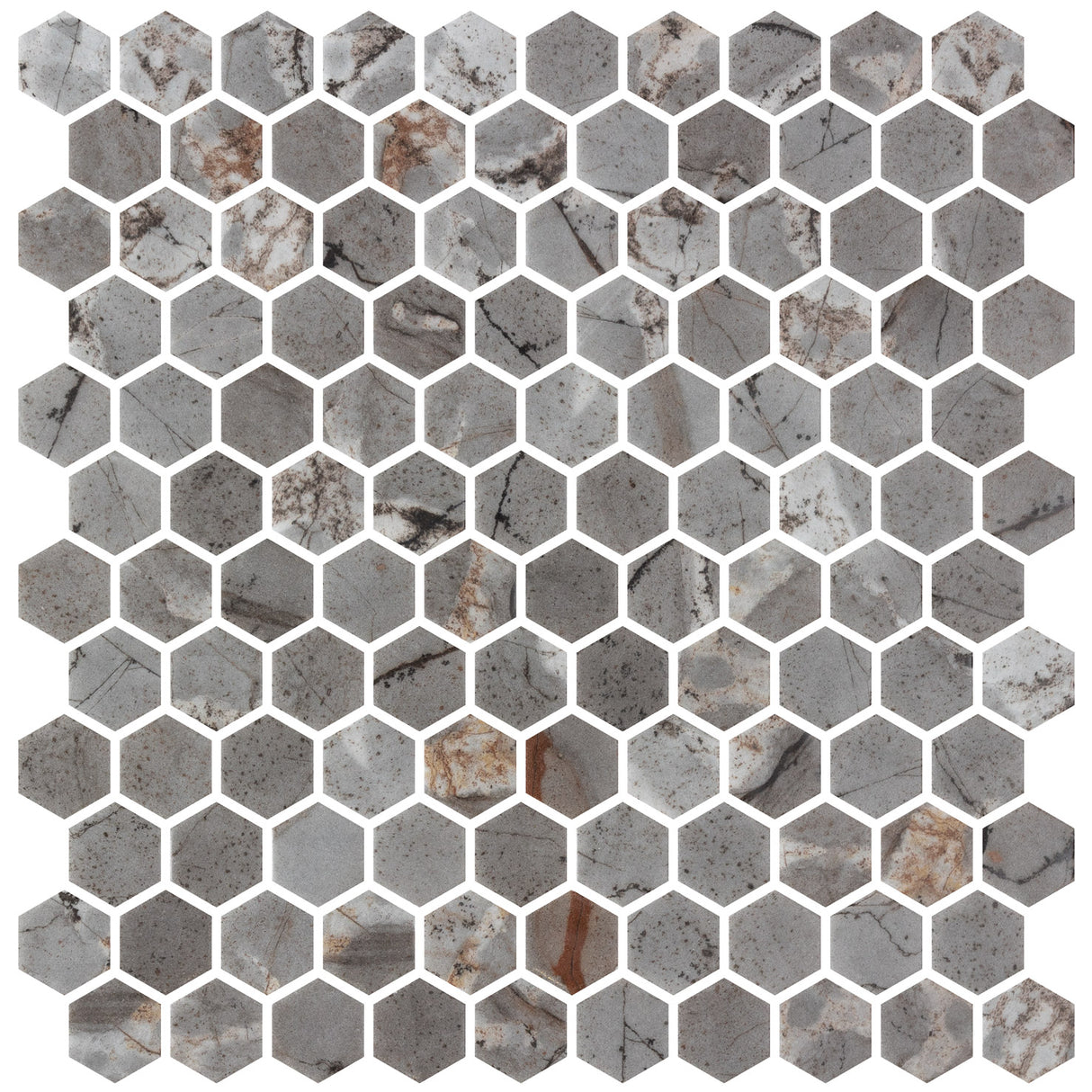 Mozaic Onix, Hex Ecostones Yuma Matte, Mat, Sticla, Aspect Marmura, 29x29cm