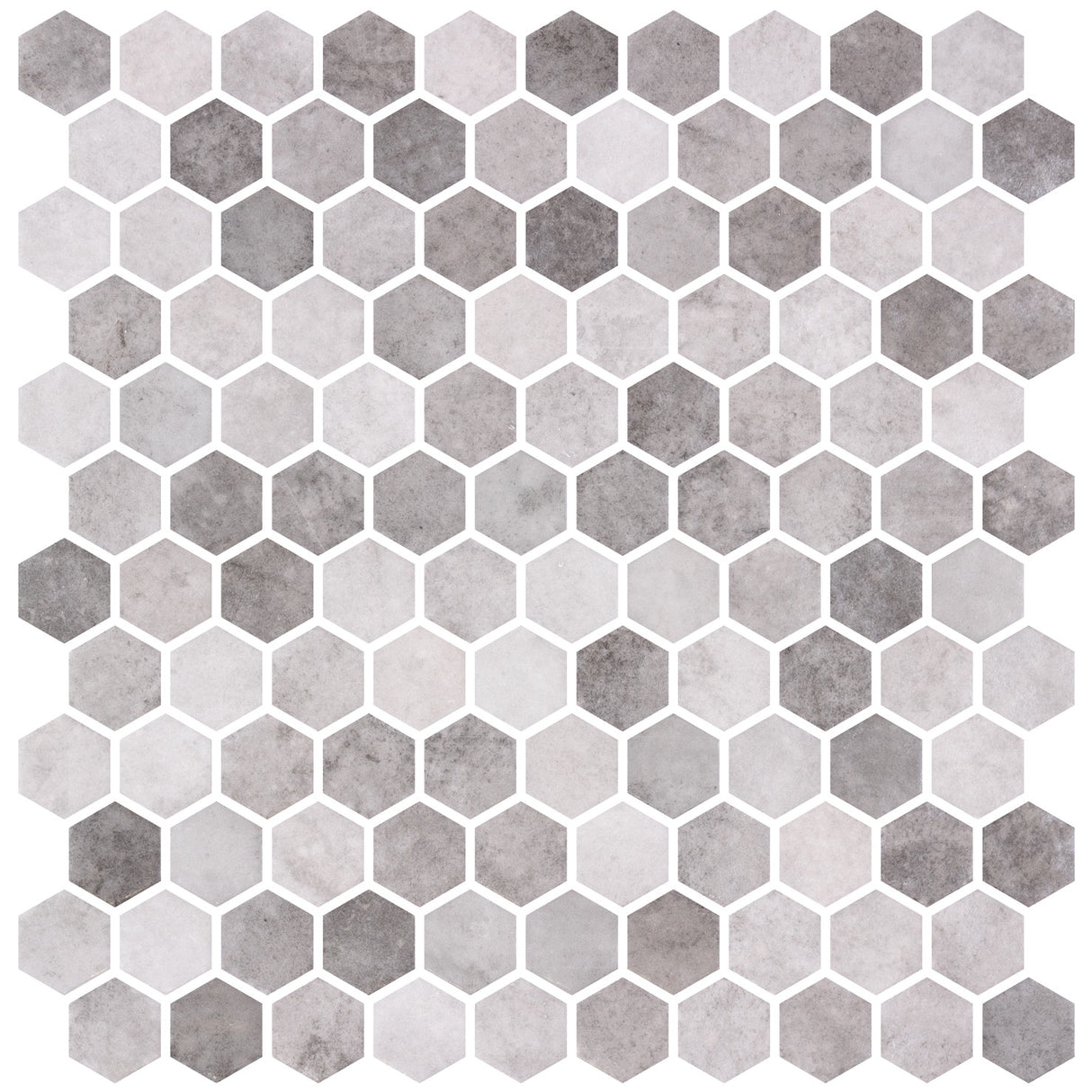 Mozaic Onix, Hex Ecostones Zment Grey, Mat, Sticla, Aspect Marmura, 29x29cm