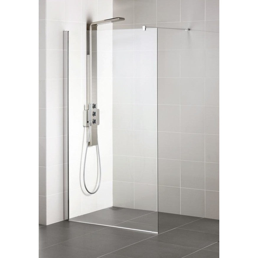 Paravan Dus  Ideal Standard Walk-In I.Life, 80 Cm, H. 200 Cm, Sticla Securizata Transparenta 8 Mm Tratata Ideal Clean, Profil Aluminiu Crom Lucios