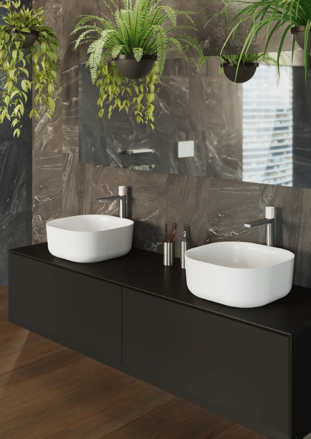 Lavoar Gsg Hit Patrat, 42 Cm, H 17 Cm, Fara Preaplin, Alb Lucios