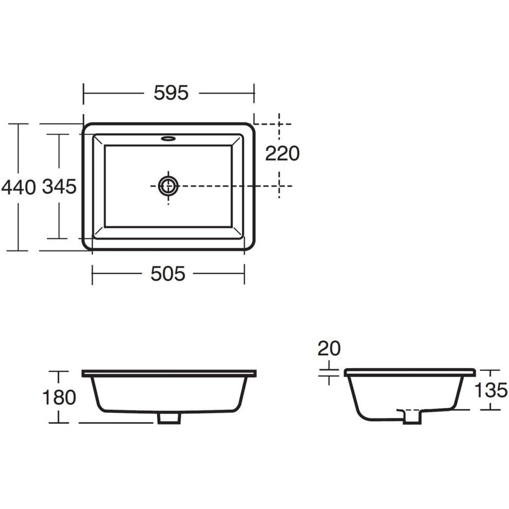Lavoar Ideal Standard Strada 60X43 Cm Montaj Sub Blat