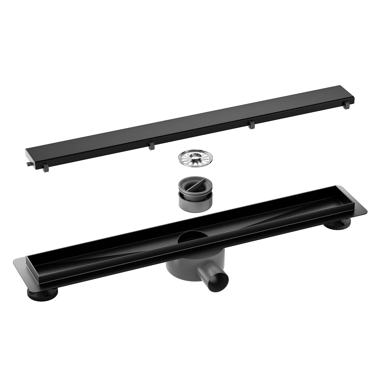 Rigola de dus Welis W Drain Onyx Flat, Negru mat, 80cm, adancime 7-9cm