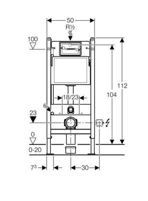 Sistem Instalare Cu Rezervor Geberit Duofix Delta Pentru Vas Wc Suspendat ,Adancime 12 Cm, Inaltime 120 Cm