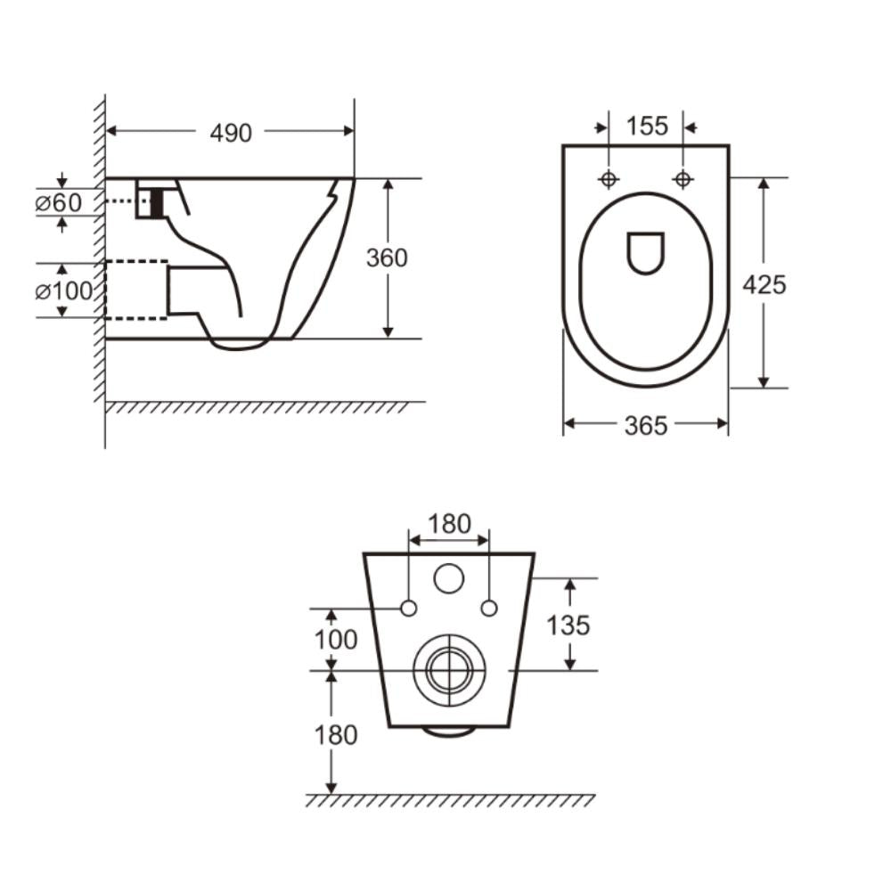 Vas Wc Ideal Standard Tesi Suspendat Rimless+, 53X36 Cm, Fixare Complet Ascunsa Easyfix+, Silk Black (Doar Cu Capacul Wc T5522V3)