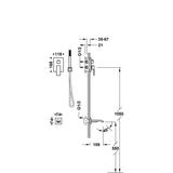 Baterie Set Cada TRES Cuadro Crom lucios incastrat ( parte incastrata inclusa )