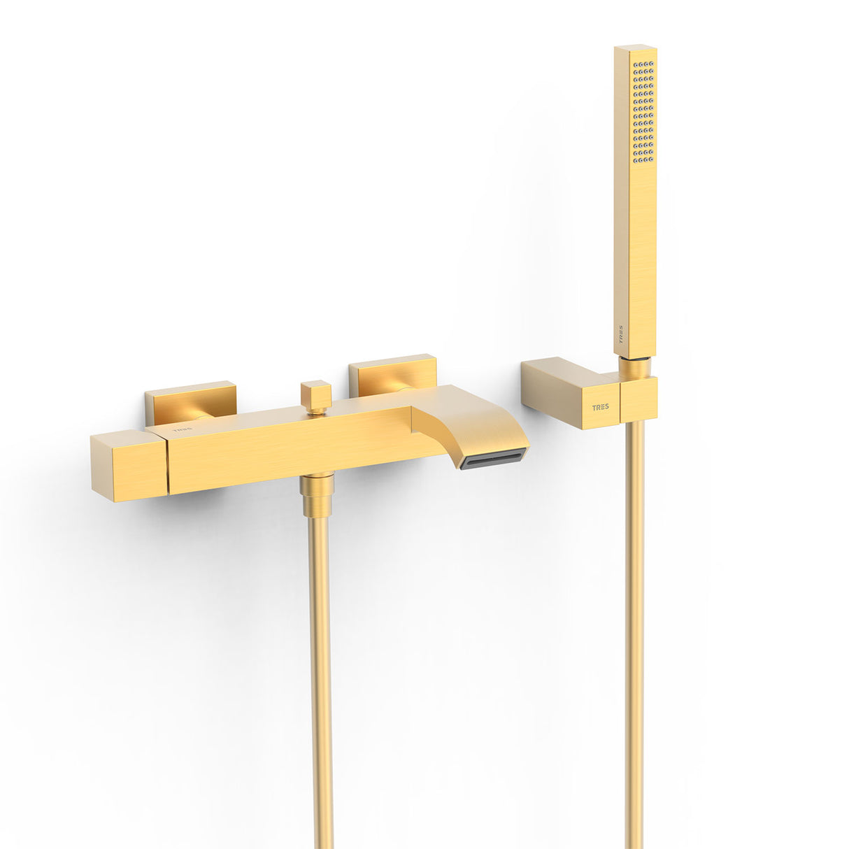 Baterie cu dus evident vana TRES Cuadro, Auriu mat