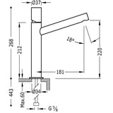 Baterie pe lavoar inalta , TRES Max, Crom lucios