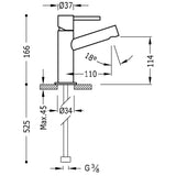 Baterie pe lavoar monocomanda, TRES Max, Crom lucios