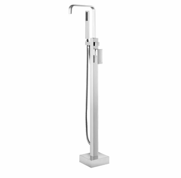 Baterie Cada Besco Freestanding Modern I Crom, Set Instalare In Pardoseala Inclus