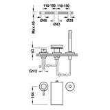 Baterie de cada cu pipa lata, TRES Max, Crom lucios