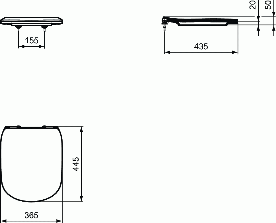 Capac Wc Ideal Standard Tesi Subtire Soft-Close, Alb Mat