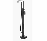 Baterie Cada Besco Freestanding Modern I Negru Mat, Set Instalare In Pardoseala Inclus