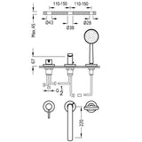 Baterie de cada cu 2 iesiri, TRES Lex-Alp, Crom lucios