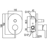 Baterie incastrata dus, TRES Lex-Alp, Crom lucios