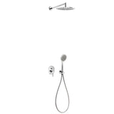 Sistem de dus incastrat cu 2 iesiri, cap de dus rotund cu diametru de 250mm, TRES Lex-Alp, Crom lucios