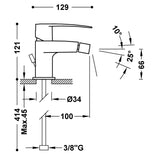 Baterie bideu, TRES Flat, Crom lucios