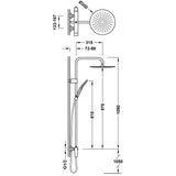 Sistem de dus aparent TRES Fuji, cap de dus cu diametru 300mm, Crom lucios
