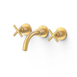 Baterie lavoar incastrata TRES Mont Blanc Auriu mat