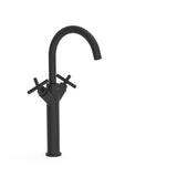 Baterie lavoar inalta TRES Mont Blanc Negru mat pe lavoar