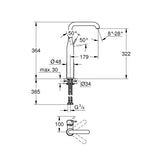 Baterie Lavoar Grohe  Essence Xl-Size, Fara Ventil, Brushed Cool Sunrise