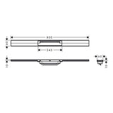 Raindrain Flex, Hansgrohe Rigola Dus Otel Inoxidabil Ajustabila 800 Mm (Necesita Ubox), Matt Black