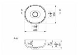 Lavoar Cast Marble Chira Oval 40X35X17.1 Cm Fara Preplin
