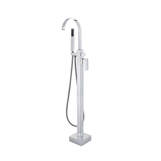 Baterie Cada Besco Freestanding Modern Ii Crom, Set Instalare In Pardoseala Inclus