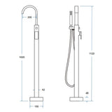 Baterie Cada Besco Freestanding Modern Ii Crom, Set Instalare In Pardoseala Inclus