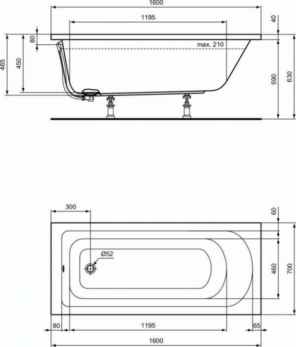 Cada Ideal Standard Acryl  Hotline 1600X700