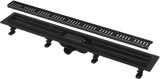 Canal De Scurgere Alca Apz10 Black Simple Cu Gratar Perforat, 550Mm, Otel Inoxidabil Negru Mat