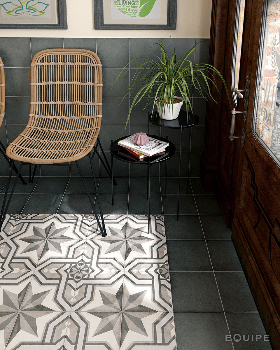 Gresie Equipe, Art Nouveau Decor Cinema Grey, Mat, 20x20cm