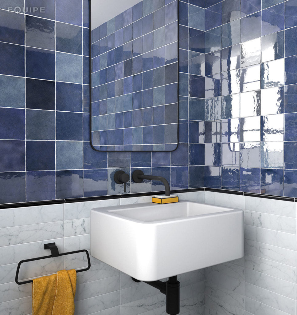 Faianta Equipe, Artisan Colonial Blue, Lucios, Aspect Uni, 3,2x13,2cm