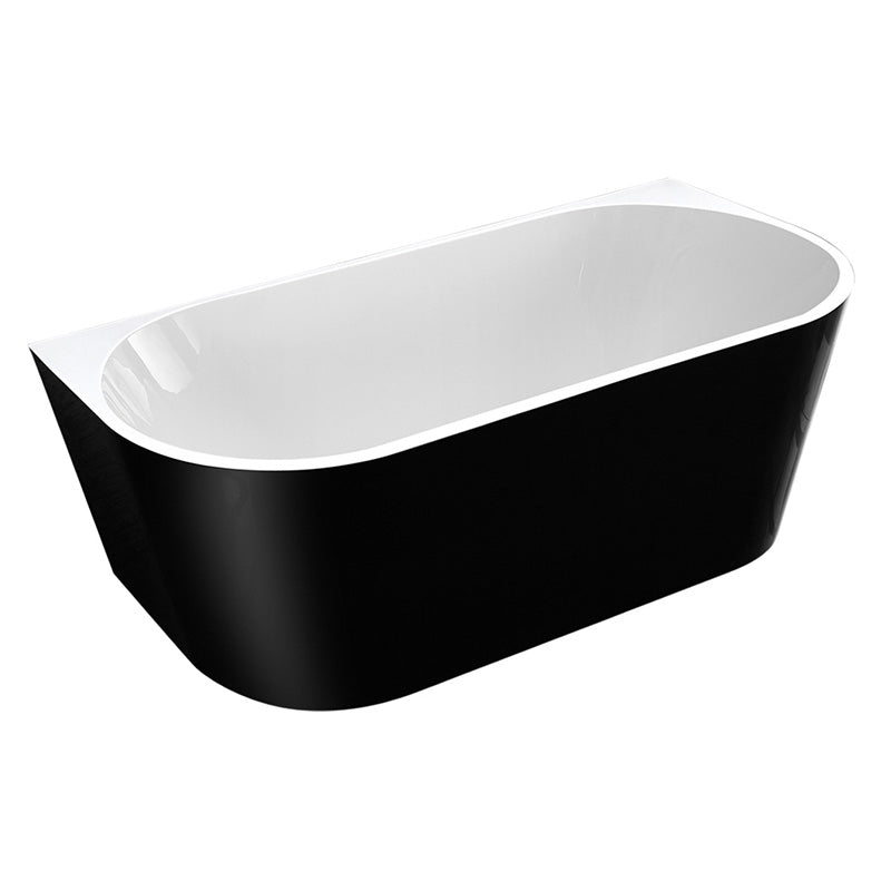 Cada freestanding WELLIS CALABRIA BLACK LUCIOS , 170x80x58 cm- 270 l , acril, scurgere inferioara +preaplin+sifon
