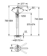 Baterie Cada Grohe Essence Freestanding Montaj Pe Pardoseala
