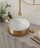 Lavoar Mosavit Fiona oro Bianco, Auriu, pe blat 35x35x12 cm
