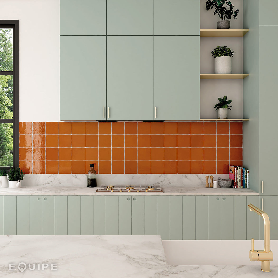 Faianta Equipe La Riviera Ginger, Lucios, Aspect Uni, 13,2x13,2cm