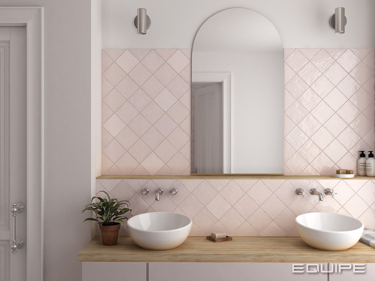 Faianta Equipe La Riviera Rose, Lucios, Aspect Uni, 13,2x13,2cm