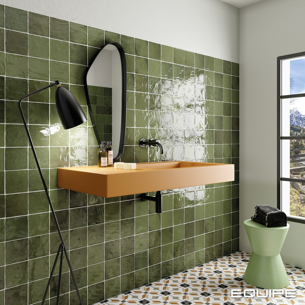 Faianta Equipe La Riviera Botanical Green, Lucios, Aspect Uni, 13,2x13,2cm