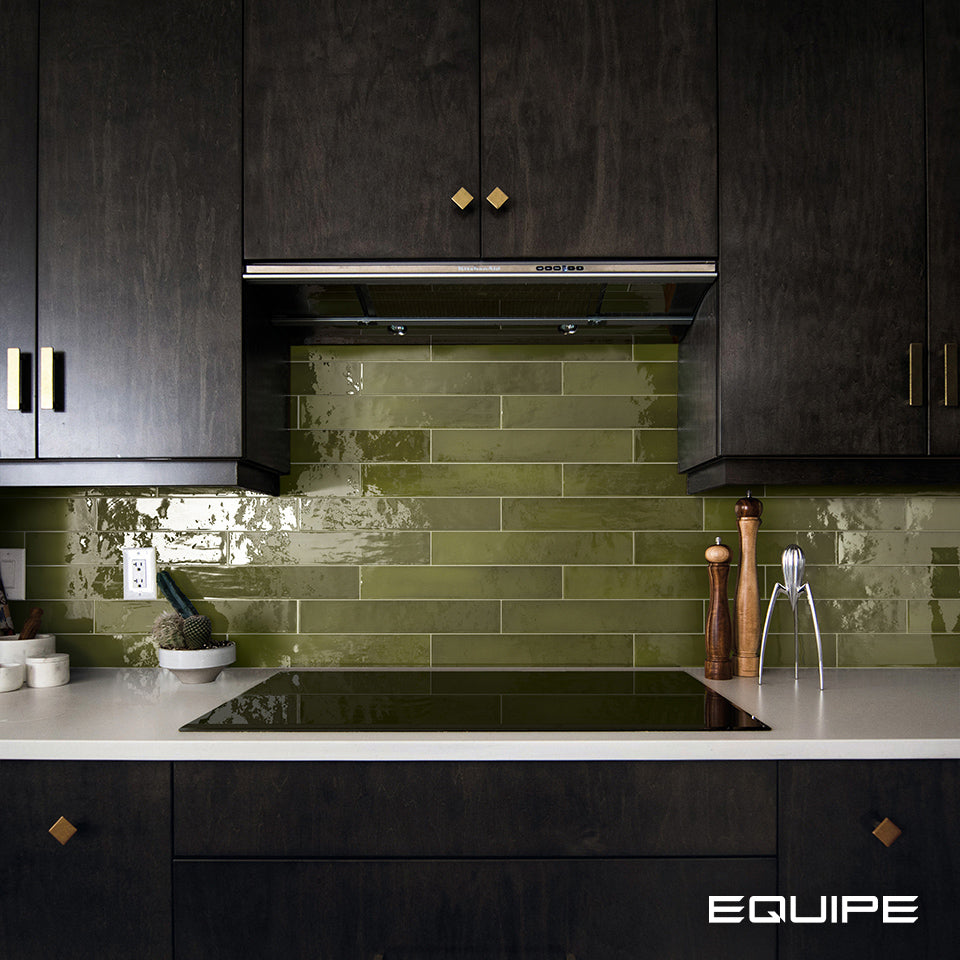 Faianta Equipe Manacor Basil Green, Lucios, Aspect Uni, 6,5x40cm