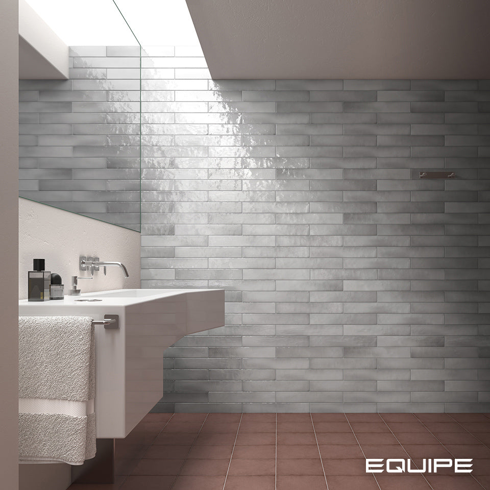Faianta Equipe Manacor Mercury Grey, Lucios, Aspect Uni, 6,5x40cm