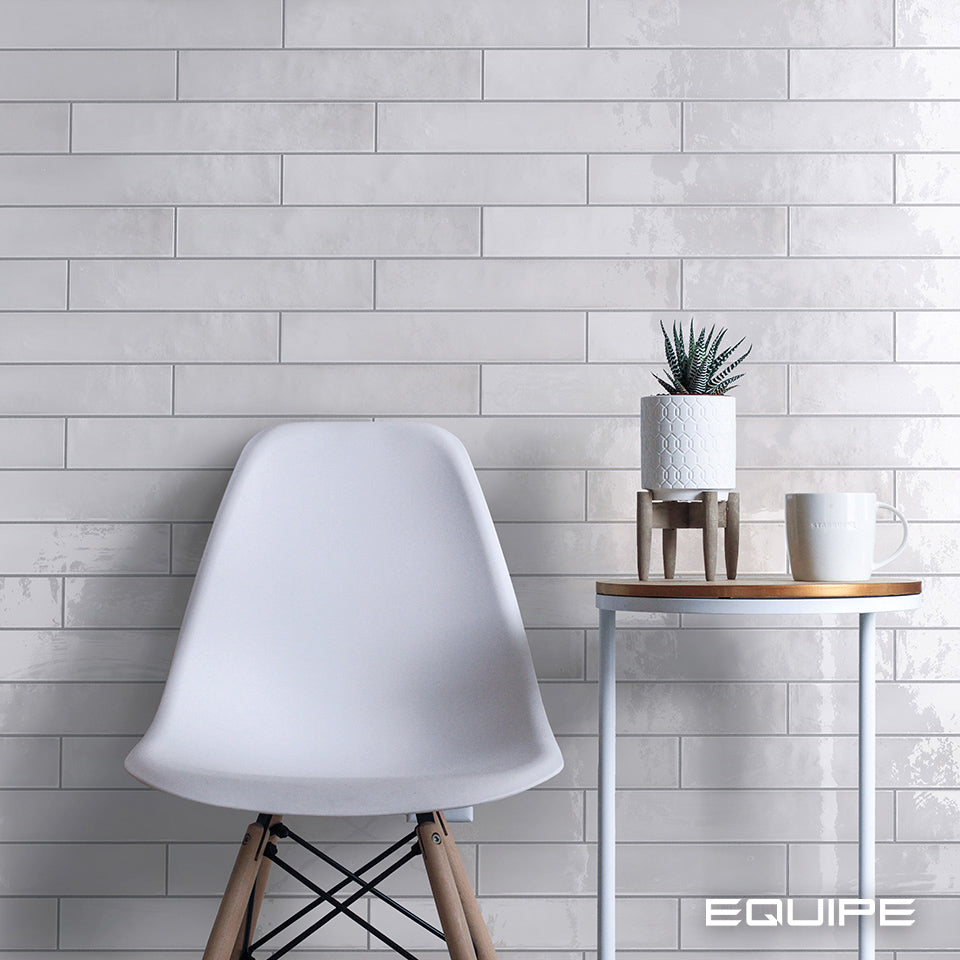 Faianta Equipe Manacor White, Lucios, Aspect Uni, 6,5x40cm