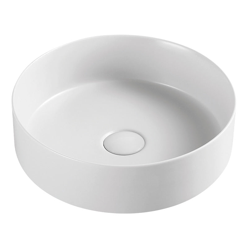 Lavoar pe blat WELLIS ROSE. rotund,  35.5x11.7 cm, alb mat